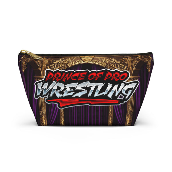 Prince of Pro Wrestling™ Accessory Pouch - Small, Black zipper - front