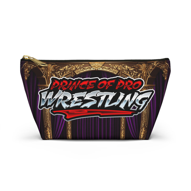 Prince of Pro Wrestling™ Accessory Pouch - Small, Black zipper - front