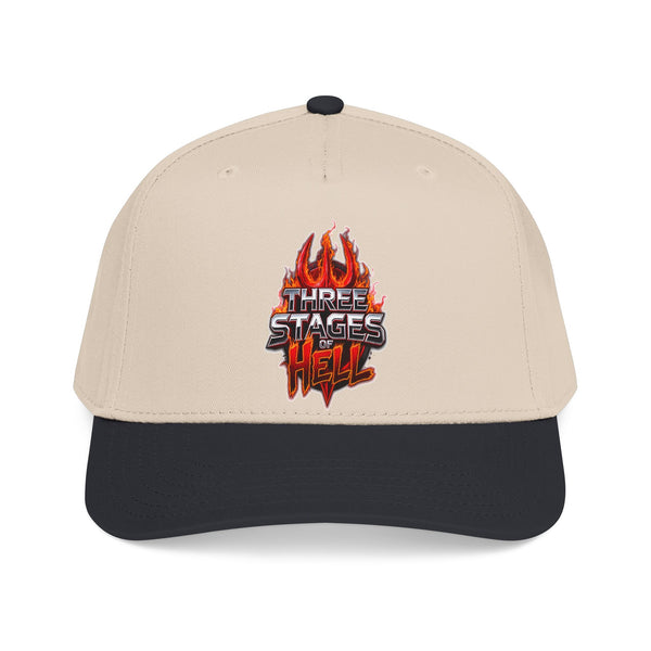 Three Stages of Hell™ Mid Profile Baseball Cap (Black / Natural)