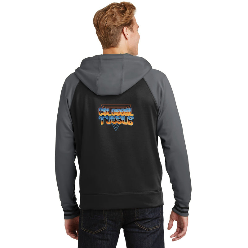 Colossal Tussle™ varsity fleece full-zip — back print