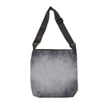 Desperate Measures™ Adjustable Tote Bag — 16-inch, silver-grey and charcoal AOP, back
