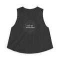 Event Horizon™ Crop Top — Dark Grey Heather, raised chest logo, front