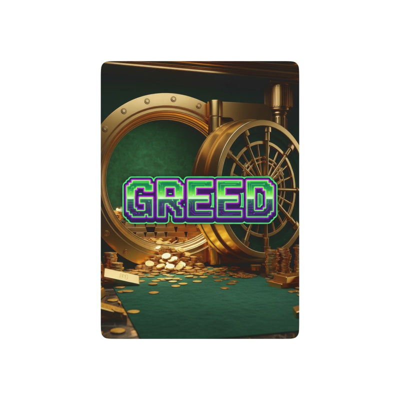Greed™ Poker Cards — gold vault background, front