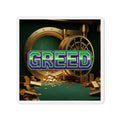 Greed™ Die-Cut Magnet — gold vault background, front