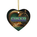 Greed™ Ceramic Ornament — gold vault background, front