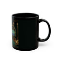 Greed™ Black Mug — gold vault background, right