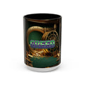 Greed™ Accent Coffee Mug — gold vault background, front