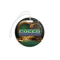 Greed™ Luggage Tags — gold vault background, front
