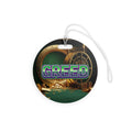 Greed™ Luggage Tags — gold vault background, back