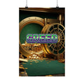 Greed™ Matte Poster — gold vault background, front