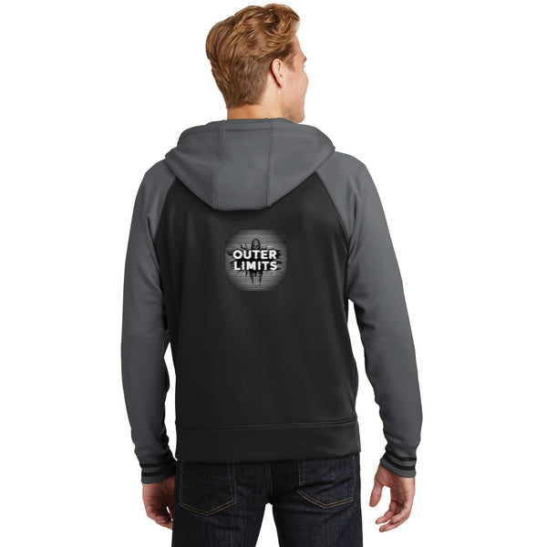Outer Limits™ varsity fleece full-zip — back print