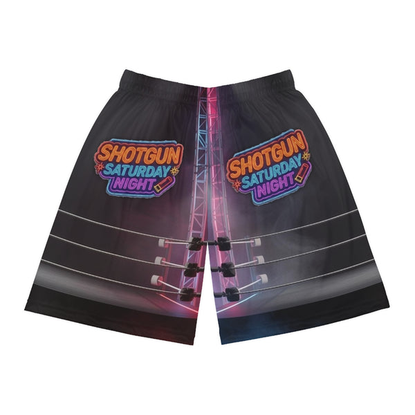 Shotgun Saturday Night™ Basketball Shorts (AOP)