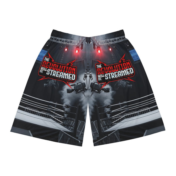 The Revolution Will Be Streamed™ Basketball Shorts (AOP)