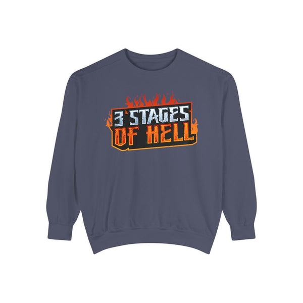 Three Stages of Hell™ Unisex Garment-Dyed Sweatshirt (Denim)